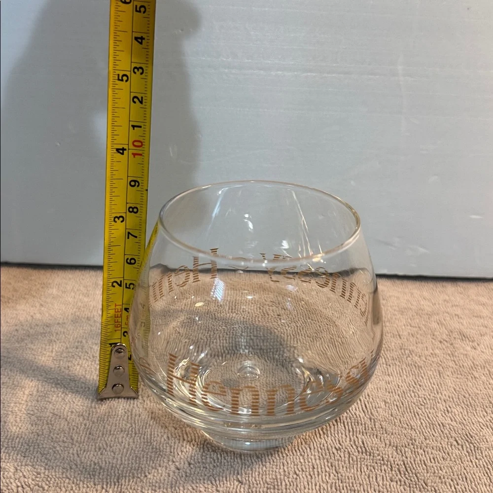 Hennessy Cognac Snifter Glass Bubble Weighted Gold Lettering